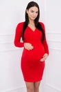 Dress fitted with a cut under the bust red