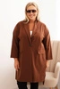 Dámská narozka Plus Size Punto s bavlnou na knoflík čokoládová