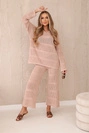 Openwork set Rayon camel