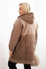 Dámska prešívaná mikina Plus Size s kapucňou a veľkými vreckami fango