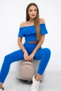 Set with a frill mauve-blue
