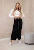 Long skirt with buttons black