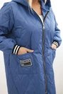 Women's Plus Size quilted jacket with a hood and sporty cuffs light denim
