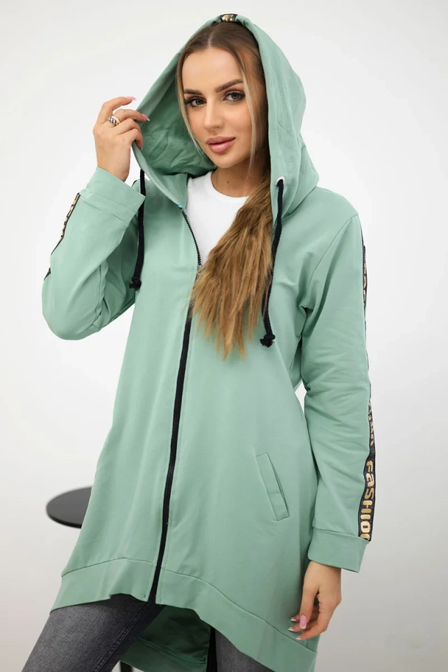 Sweatshirt mit Reißverschluss am Rücken dunkel mint