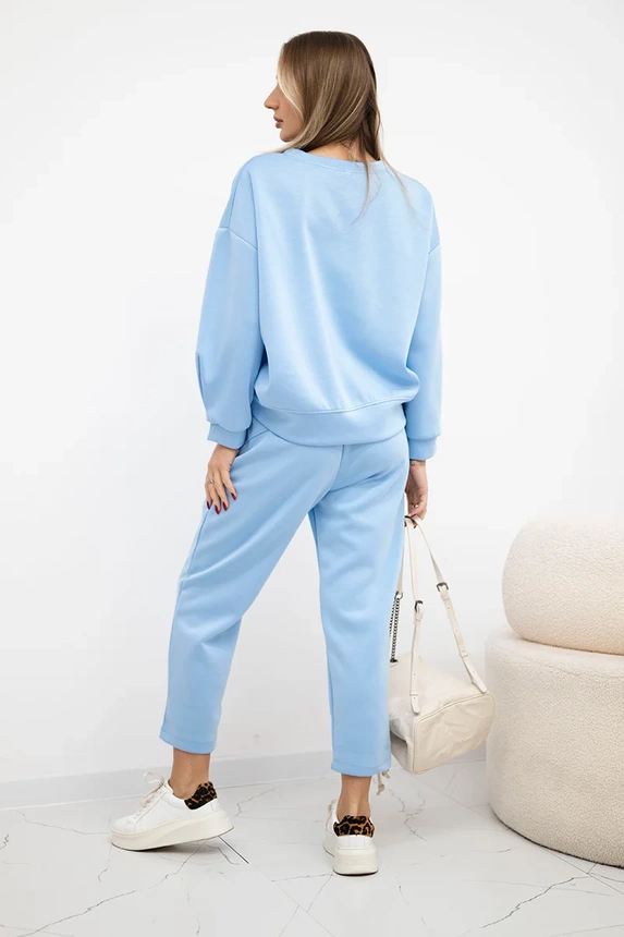 Set butterweicher Stoff Sweatshirt + Hose blau