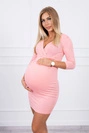 Dress fitted with a cut under the bust salmon