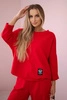 Cotton sweatshirt pants set red