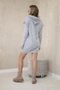 Dress with decorative frills and a hood gray