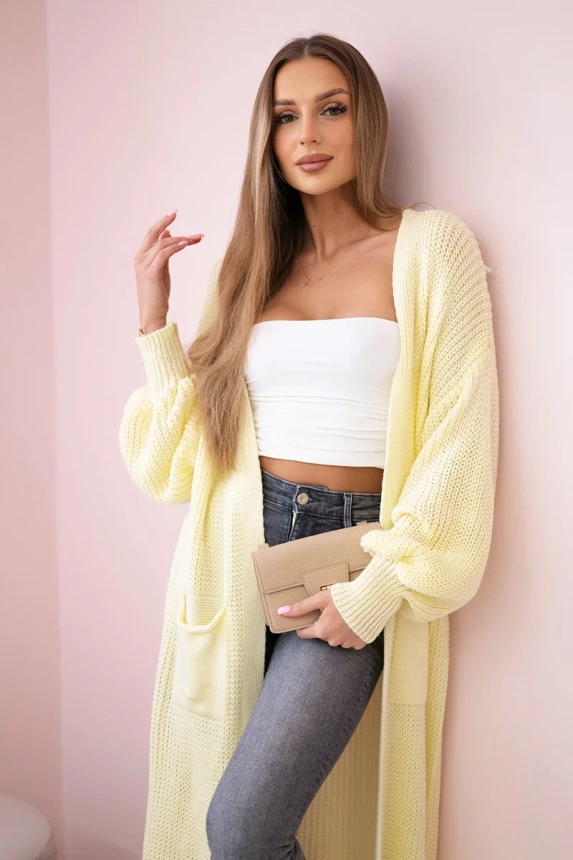 Sweater long cardigan yellow