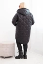 Moteriška žiemos striukė Plus Size su gobtuvu juoda