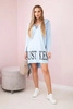 Dress with hood and print blue