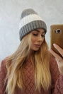 Fleecová čepice Bojana K265 šedá+bílá