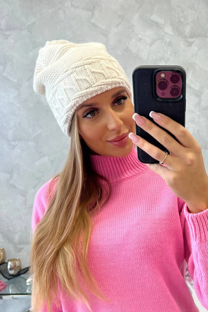 Dámska čiapka Aniela K338 ecru
