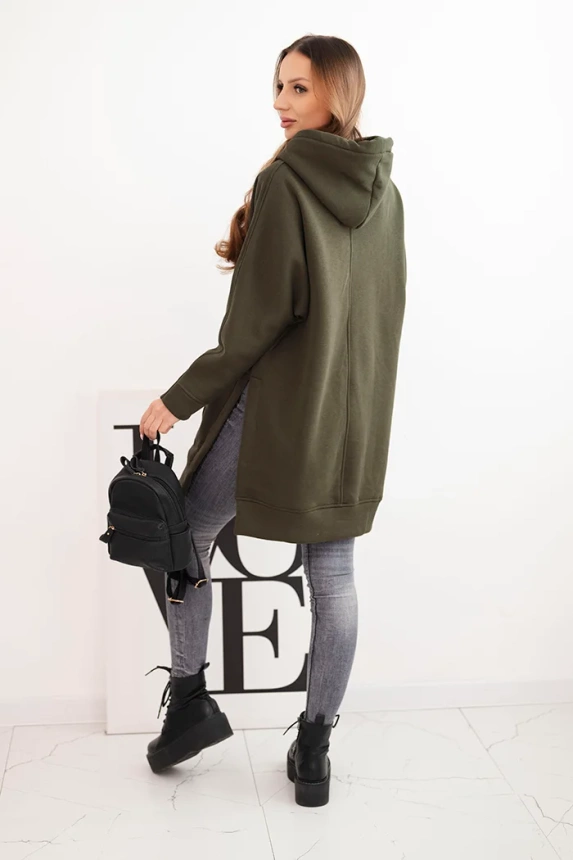 Wärmejacke mit Seitenschlitzen khaki