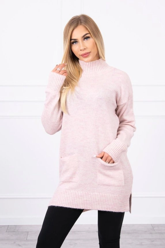 Stehkragen-Pullover hellpuderrosa