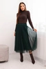 Women's midi tulle skirt with viscose lining green