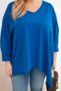 Moteriška medvilninė bluzka Plus Size su asimetriniu apačiu ir V formos iškirpte chabrowa