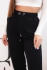 Women's cotton pants with an elastic waistband black