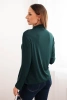 Women's viscose blouse with a turtleneck and long sleeves dark green