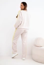 Women's tracksuit set "Masełko" with side stripes and an oversized sweatshirt beige