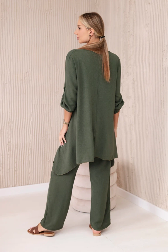 Set Bluse + Hose mit Anhänger khaki