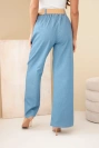 Women's wide-leg trousers with belt light denim