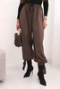 Women's pants with wide legs and ties at the bottom mocha