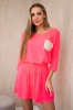 Dress with sequin pocket pink neon