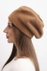 Women's classic smooth wool beanie hat K420 camel