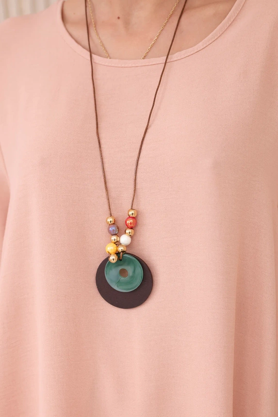 Set Bluse + Hose mit Anhänger dunkles Puderrosa