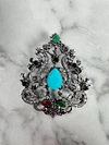 Brosche XZ459-191 silber + blau