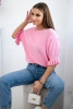 Sweater with ruffle on the sleeve light pink