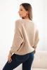 Women's sweater with a V-neck and buttons camel