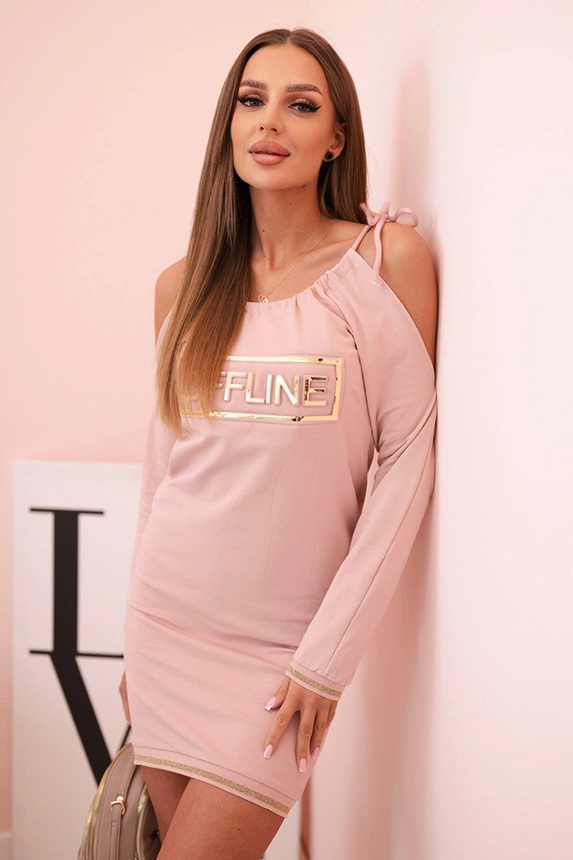 Women's dress with 3/4 sleeves and lace on the back fango