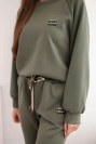 Damen Komplettset aus Viskose mit Sweatshirt und Hose khaki