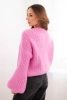 Damenpullover aus Mohair mit Puffärmeln rosa