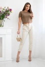 Punto Hose mit Gürtel hellbeige