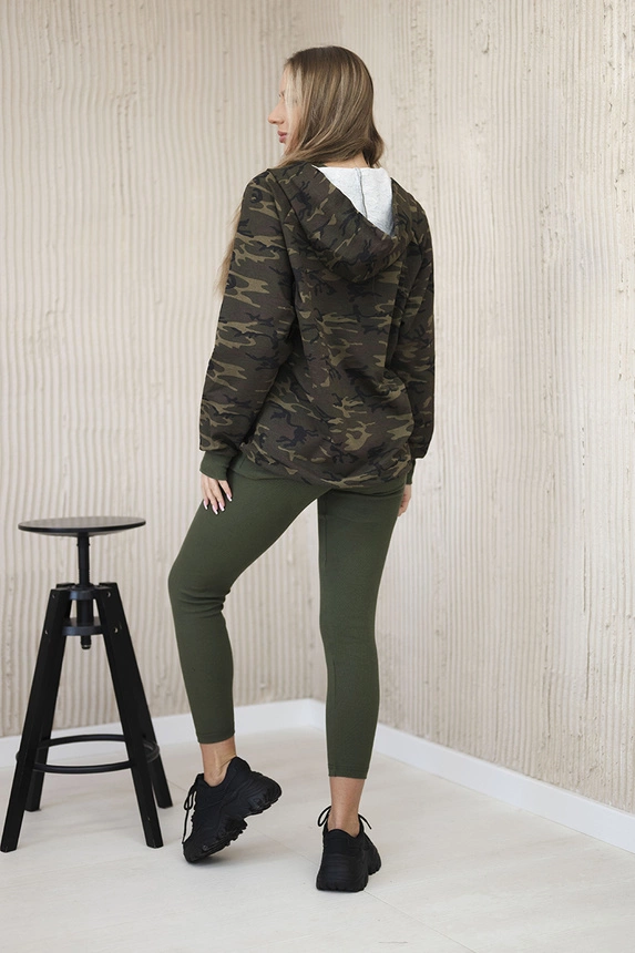 3-teiliges Moor Set Bluse, Top und Leggings braun + cappuccino