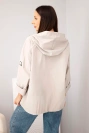 Damen Frühlingsjacke mit Kapuze und Kordelzug dunkelbeige