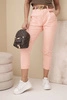 Women’s spring Boyfriend pants with a high waist and belt M.Sara apricot
