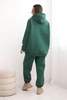 Women's warm cotton tracksuit with a hood green