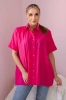 Short-sleeved cotton shirt fuchsia