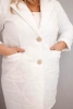 Damenjacke Plus Size gesteppte mit dekorativen Knöpfen und Kragen weiß