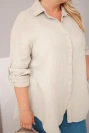 Muslin cotton shirt Plus Size dark beige