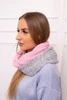 KN14 Dámský dvoubarevný snood světle růžová+šedá