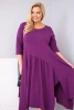 Dámská bavlněná sukni Plus Size s asymetrickým lemem tmavě fialová