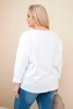 Plus Size women's cotton blouse with a V-neck white