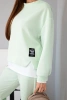 Ladies' set with a loose sweatshirt and sweatpants light mint
