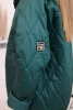 Women's quilted jacket with a hood dark green