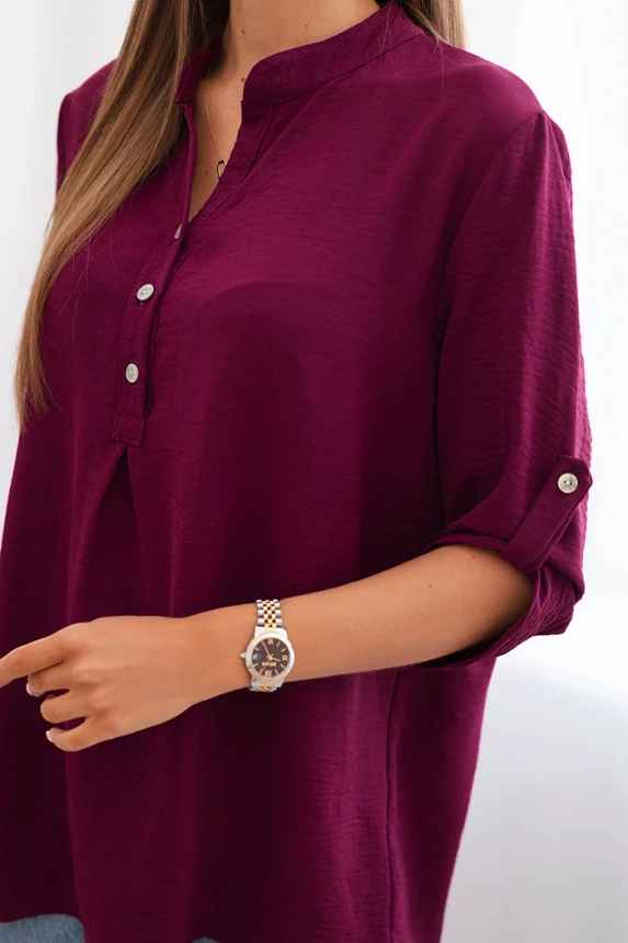 Bluse mit längerem Rücken Pflaume